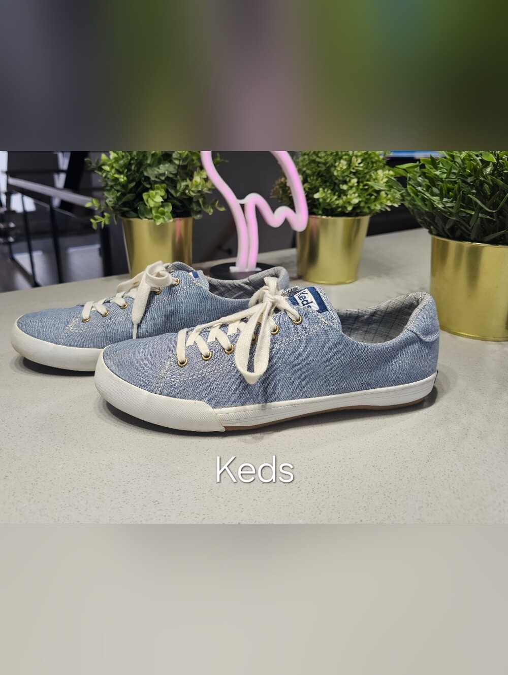 KEDS Espadrilles Classiques Style Denim Bleu Clair